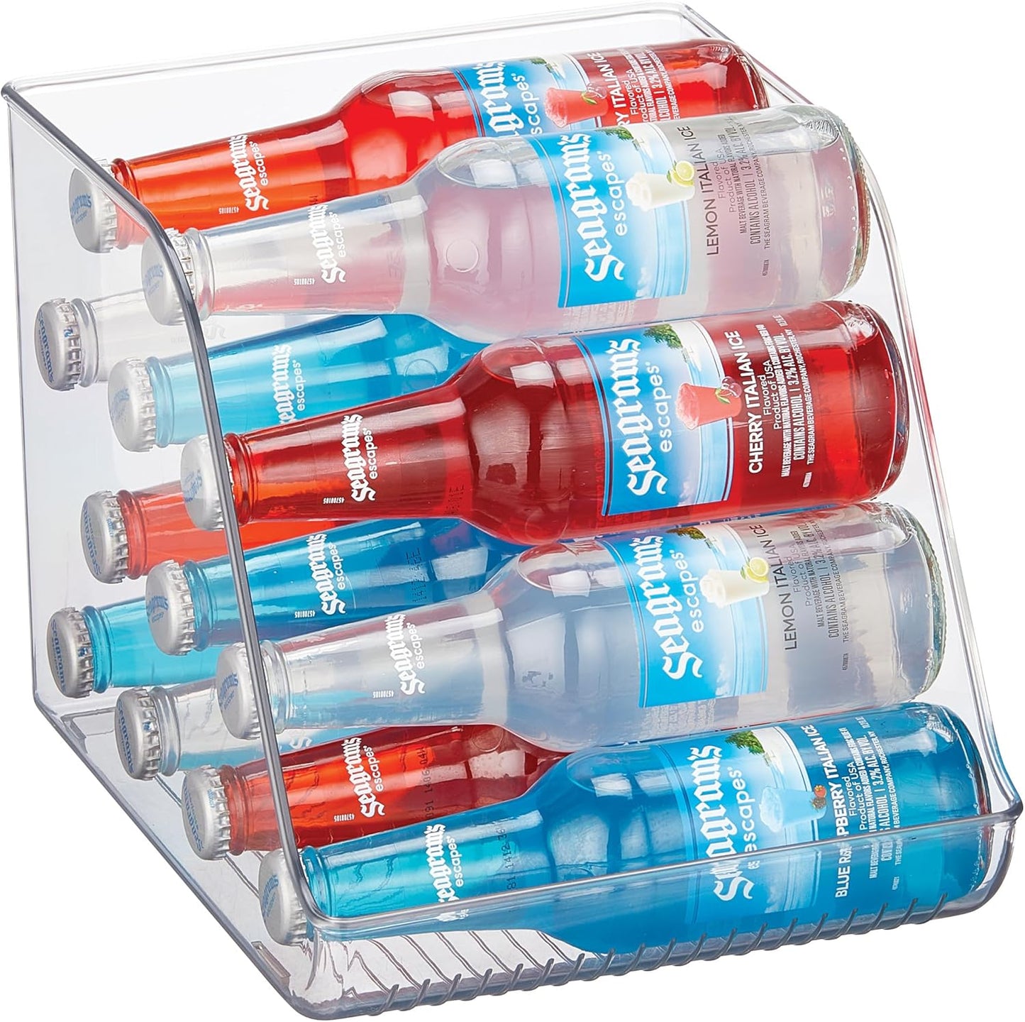iDesign Plastic Water Bottle Organizer for Fridge, Bottle Holder for Kitchen and Pantry, Clear, 2-Pack