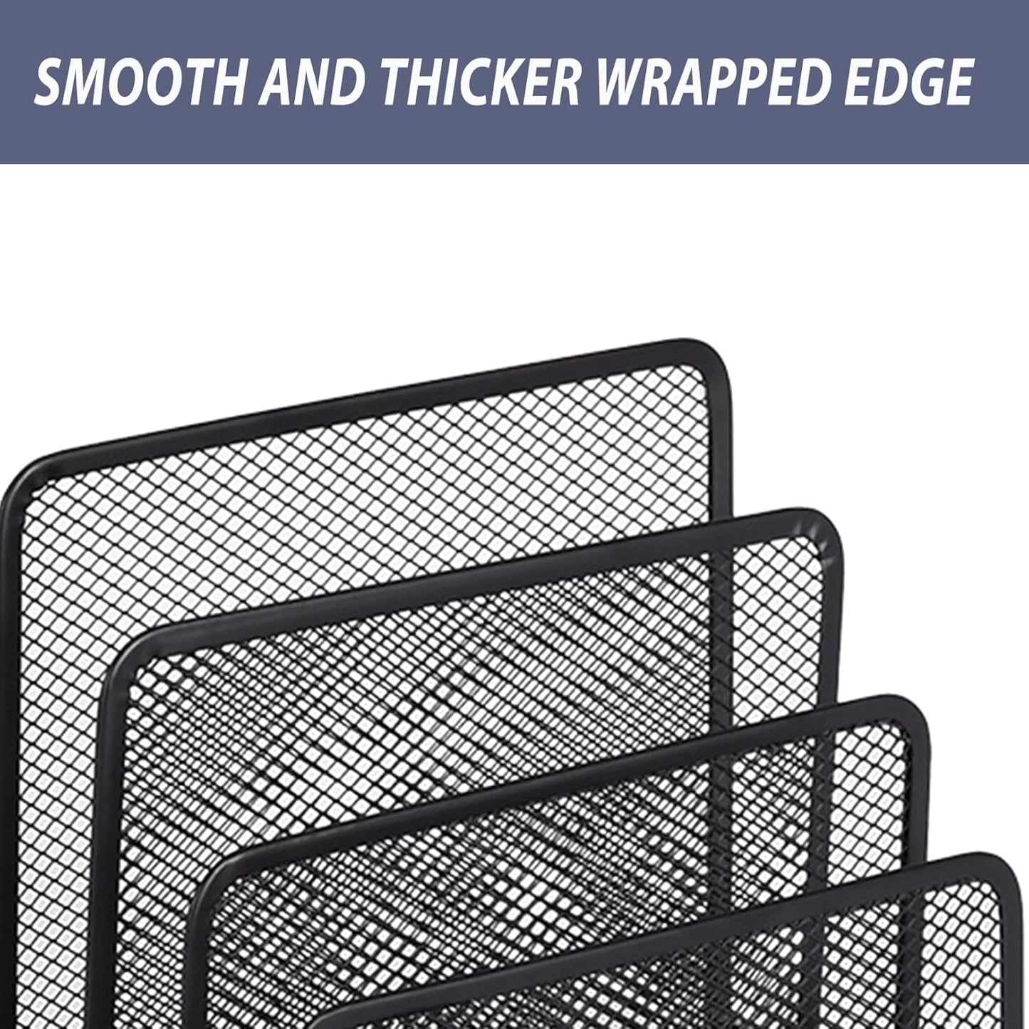 Mail Organizers 2 Pack Metal Mesh Desk Letter Sorter Small Desktop File Holder for Bills Magazines Papers Documents Office Envelopes