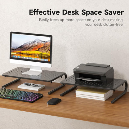 suptek Monitor Stand Riser for Computer,Laptop,Printer, Notebook and All Flat Screen Display with Vented Metal Platform and 4 Inches Height Underneath Storage (MST004)