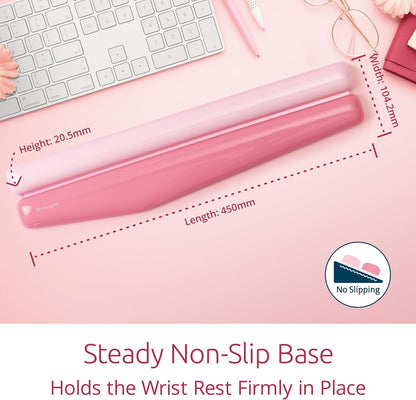 Kensington Duo Gel Loop Wrist Rest for Keyboard, Wrist Pad for Full Size Keyboard, Ergonomic Wrist Pad, Non-Skid Computer Pad with Wrist Support, Pink K62679WW, 17.7" x 3.7"x 0.9”