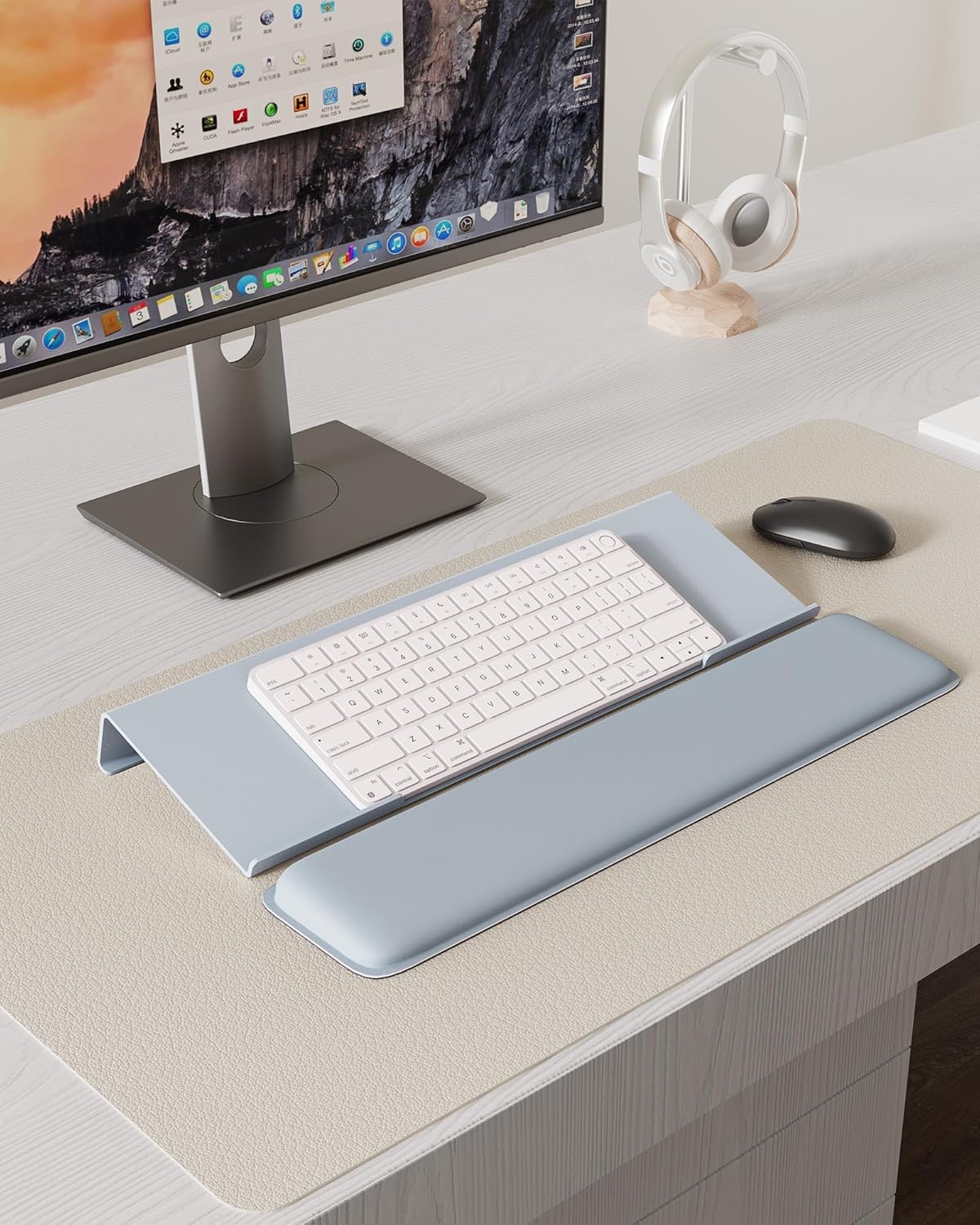 Laborio Computer Keyboard Wrist Rest Stand for Desktop, Keyboard Holder for Easy Typing with Wrist Pad for Office Desk, Home, School (Pink)