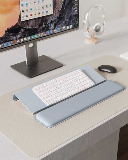 Laborio Computer Keyboard Wrist Rest Stand for Desktop, Keyboard Holder for Easy Typing with Wrist Pad for Office Desk, Home, School (Pink)