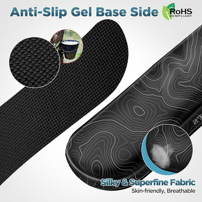 Gimars Upgrade Enlarge Silky and Superfine Fabric Gel Memory Foam Keyboard Wrist Rest Set, Ergonomic Keyboard Mouse Wrist Support for Typing Pain Relief, Comfort for Office, Gaming, Computer