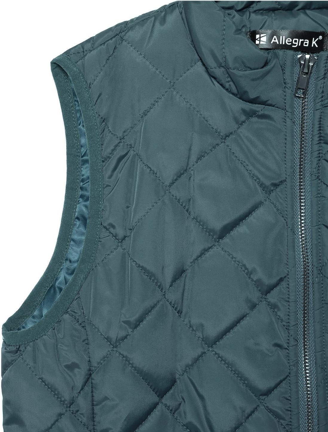 Allegra K Women's Puffer Vest Stand Collar Lightweight Gilet Quilted Zip Vest