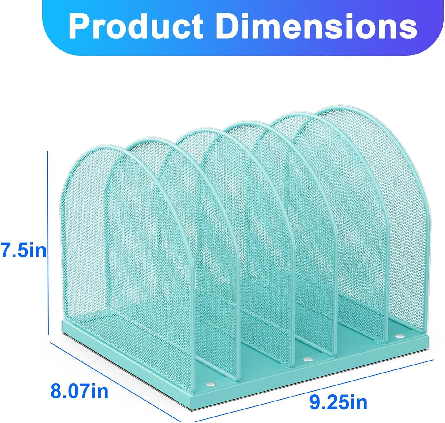 gianotter Desktop File Organizer, Desk Organizer with 5 Compartments, Paper Organizer for Desk, Workspace Organizers for Office Supplies (Black, Upright Style)