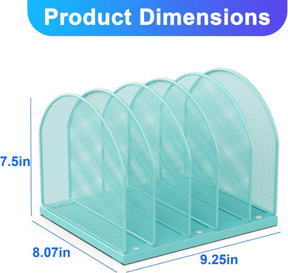 gianotter Desktop File Organizer, Desk Organizer with 5 Compartments, Paper Organizer for Desk, Workspace Organizers for Office Supplies (Black, Upright Style)