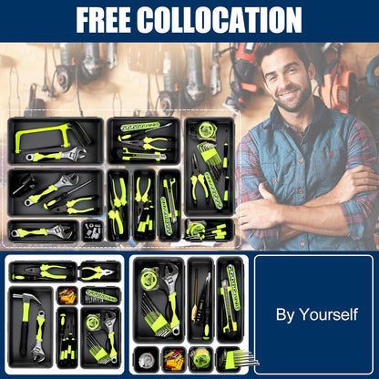 【LARGE SIZE】【68PCS】Tool Box Organizer Tray Divider, 【5 Size】Toolbox Desk Drawer Organizer, Organization and Storage Toolbox for Garage Accessories (68PCS 5Sizes)