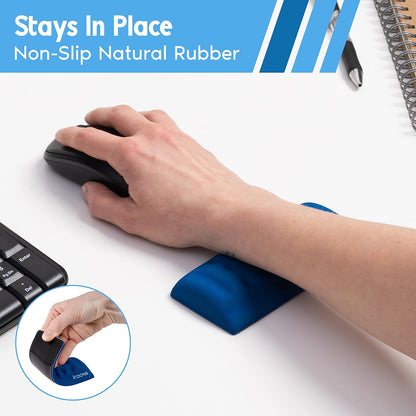 i-Rocks Memory Foam Keyboard Wrist Rest - Pain-Reducing Wrist Rest for Computer Keyboard - Non-Slip Rubber Base Wrist Rest - Cooling Keyboard Pad for Long Hours of Work, Studying, Gaming