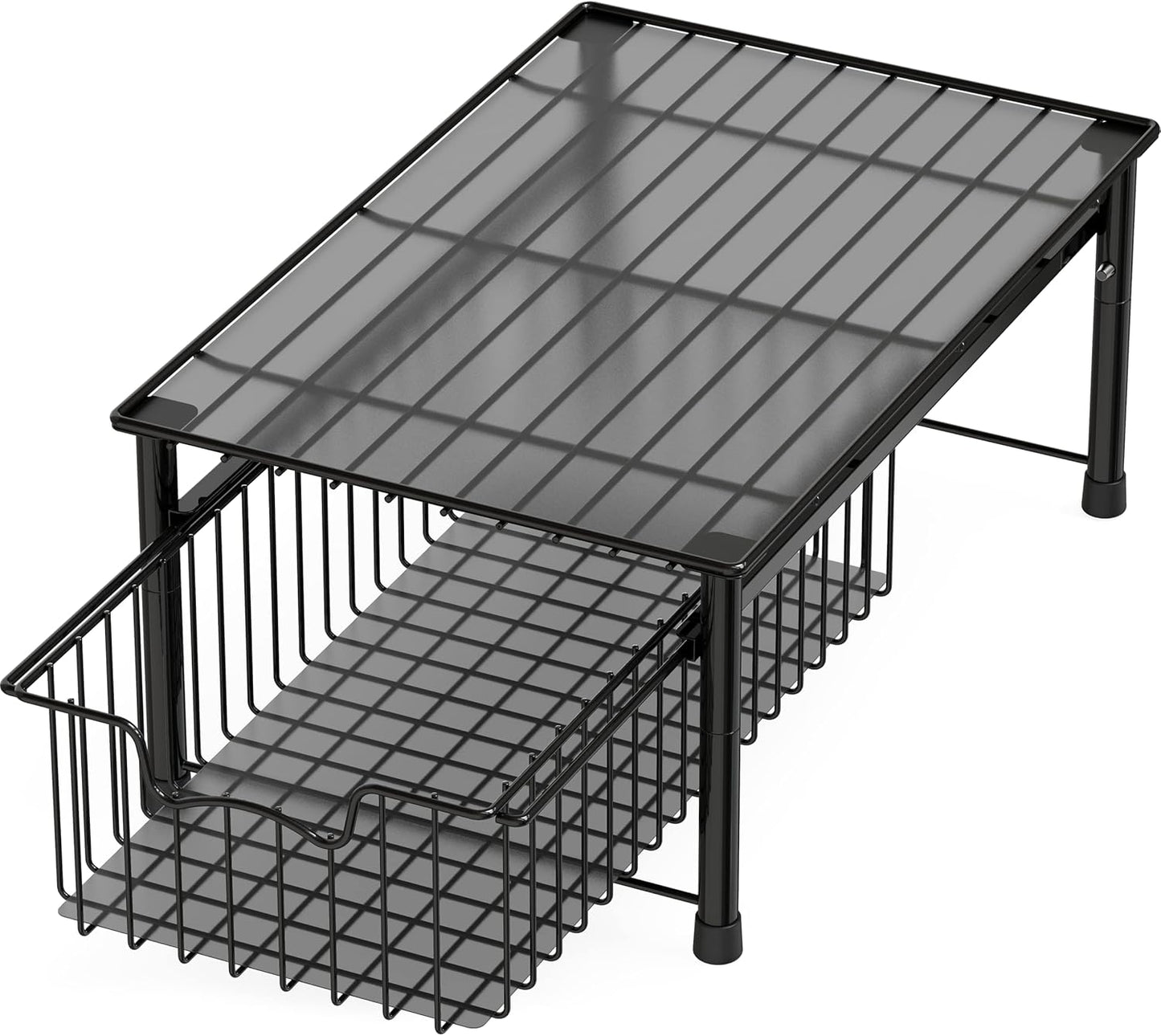 Simple Houseware Stackable 3 Tier Sliding Basket Organizer Drawer, Chrome