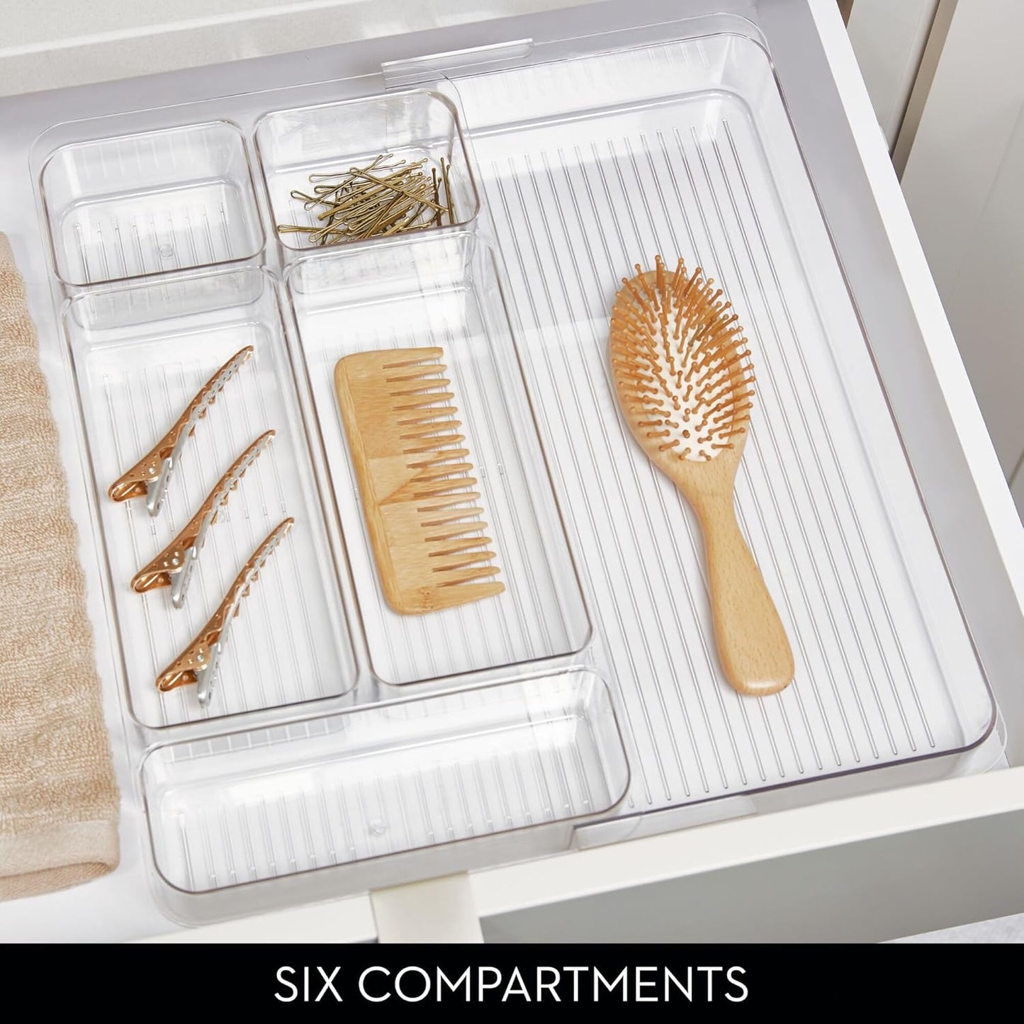 iDesign Expandable Makeup Drawer Organizer-Storage Cosmetics or Jewelry-Clear Tray