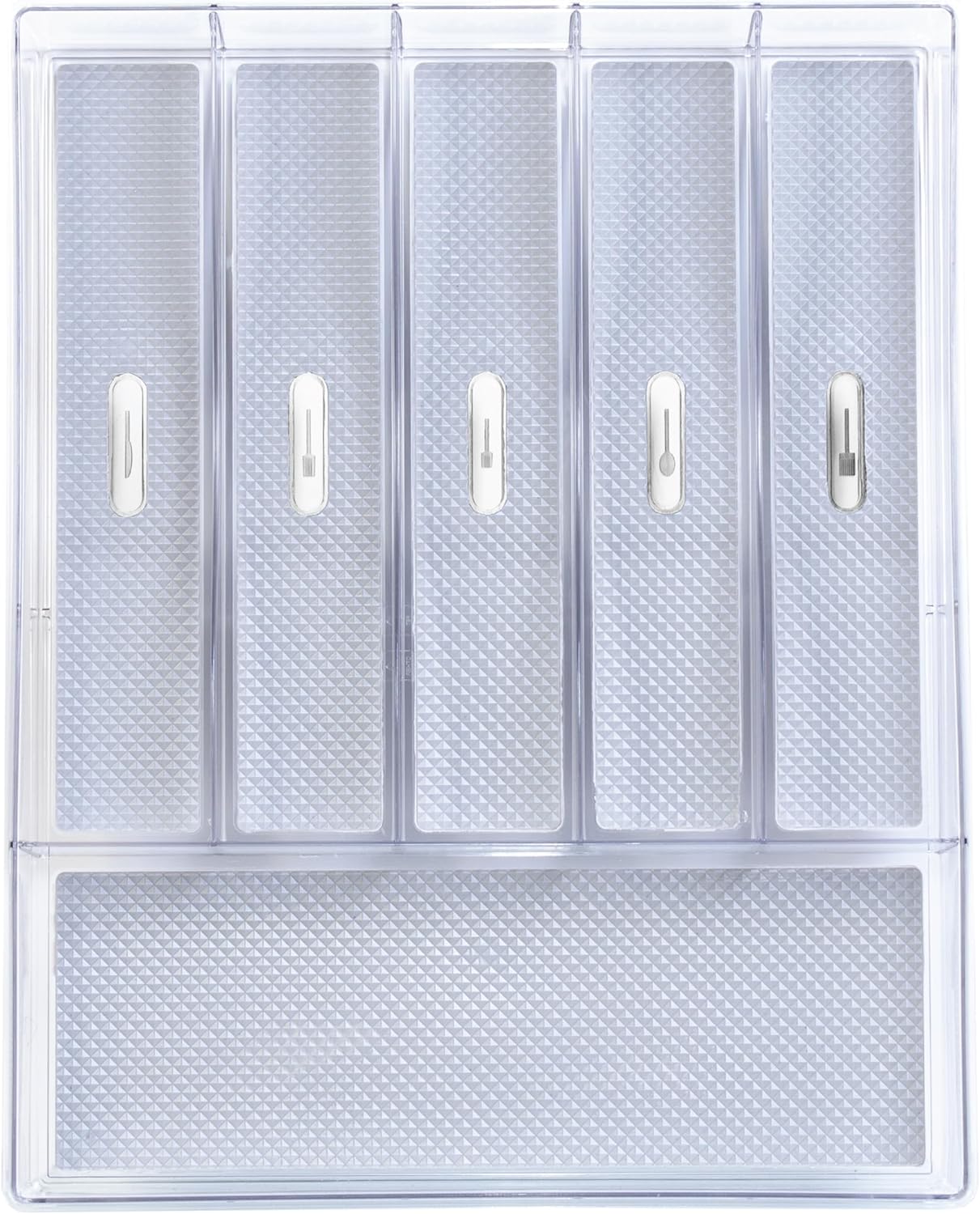 Glad Drawer Organizer Bin, 15x9 - Divided Clear Plastic Storage Tray for Junk Drawers, Kitchen Utensils, Bathroom Vanity, and Organizing Pantry - BPA Free, Food Safe, Non Slip