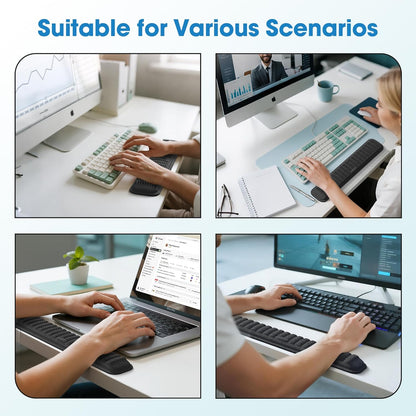 MEKASS Keyboard Wrist Rest, Soft Memory Foam Wrist Support for Keyboard, Keyboard Hand Rest Pad for Wrist Pain Relief, Keyboard Wrist Guard for Long Hours of Work, Gaming, Studying（Classic Black）