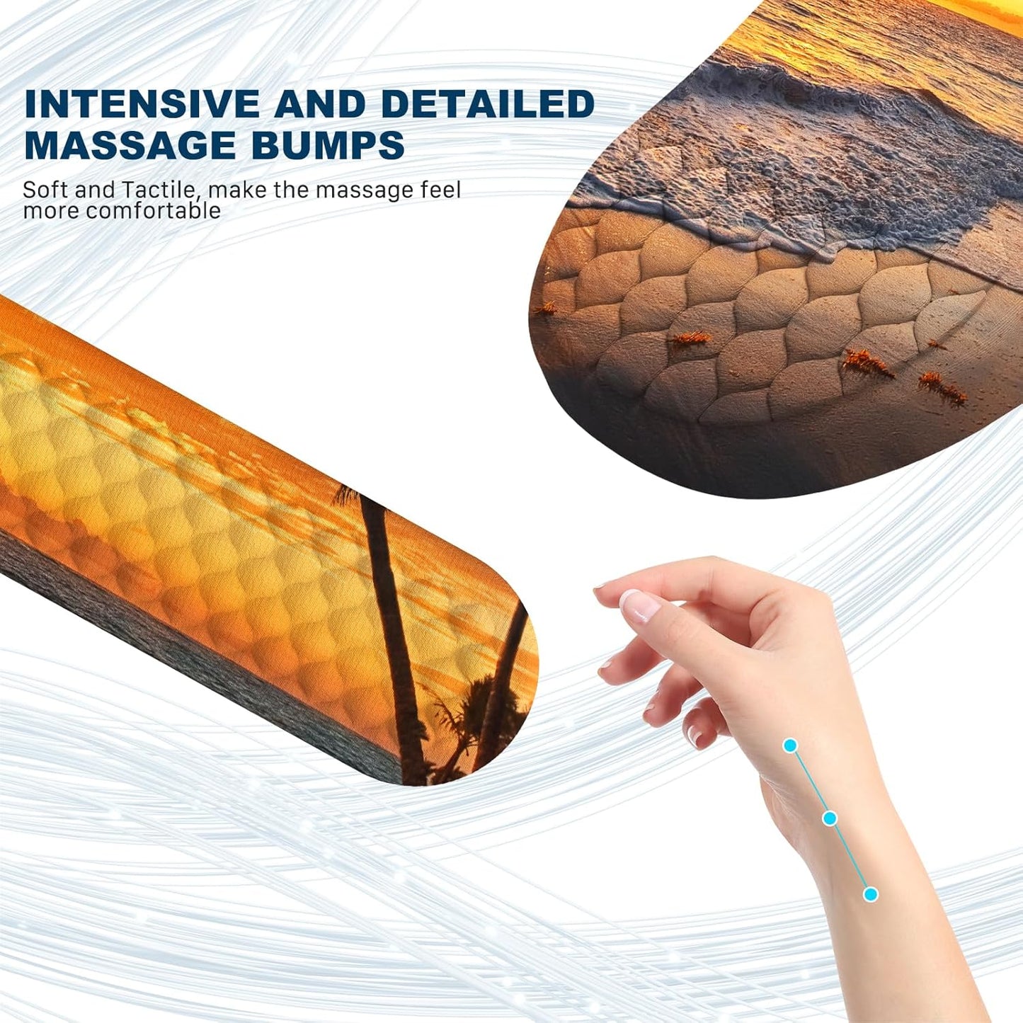 Ergonomic Mouse Pad and Keyboard Wrist Rest with Massage Design, Space-Saving Mouse Pad Wrist Support, Memory Foam Wrist Rest with Non-Slip PU Base for Computer Desk, Black