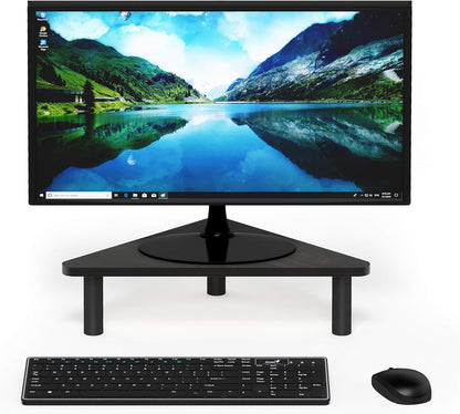 Furinno Turn-N-Tube Corner Monitor Riser Stand with Stainless Steel Tubes, Americano