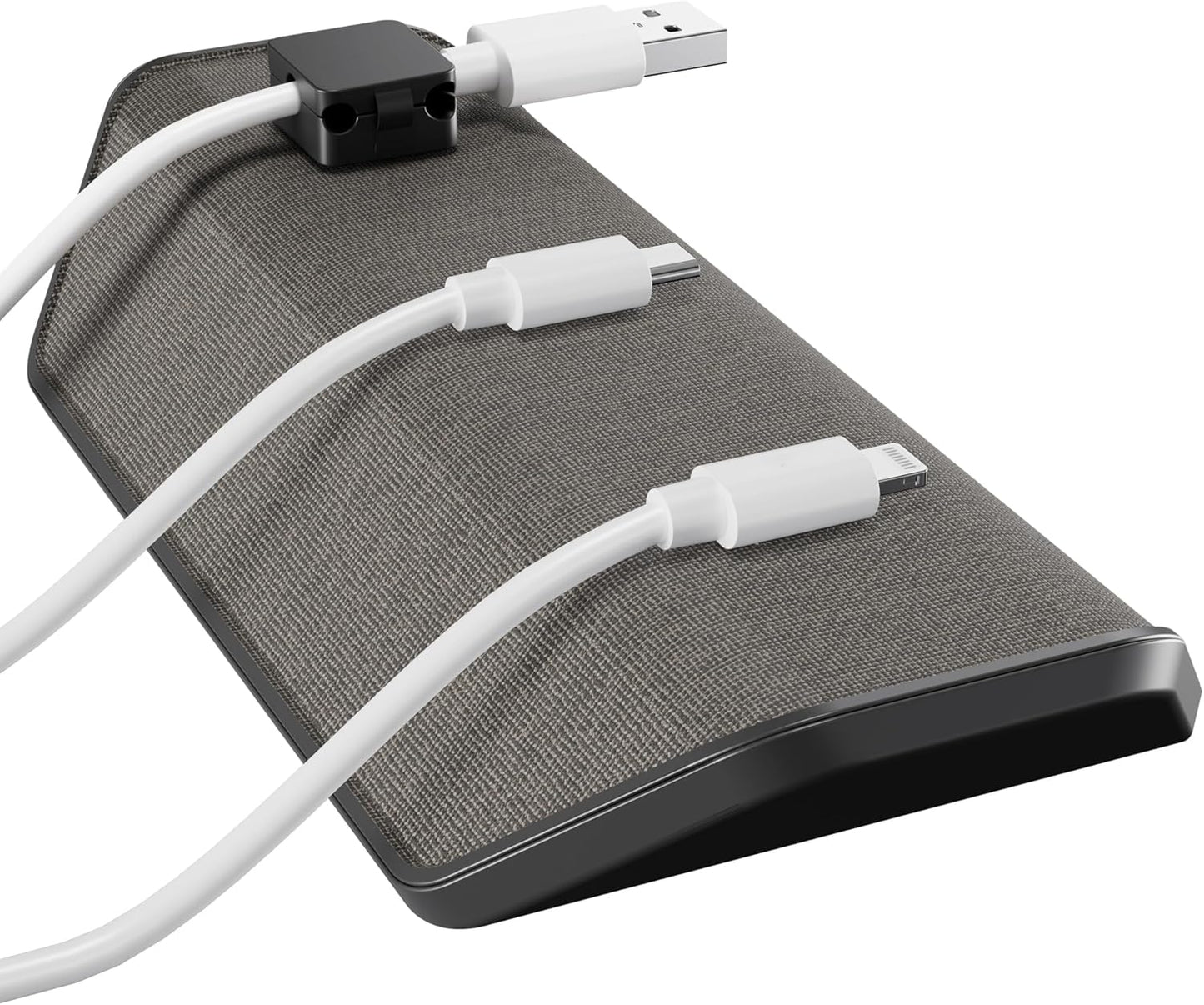 CHARGEWORX Magnetic Cable Organizer – Weighted Non-Adhesive Cord Holder with 3 Magnetic Clips for USB-C, Lightning & MagSafe Cables – Desk, Office & Nightstand Cable Management
