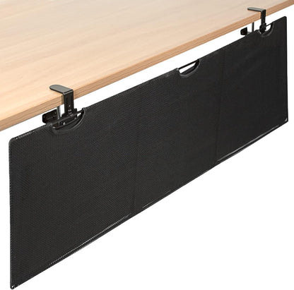 VIVO 48 Inch Clamp-on Privacy and Cable Management Organizer Sleeve, Wire Hider Kit Panel System, Desk Skirt, Black, DESK-SKIRT-48P