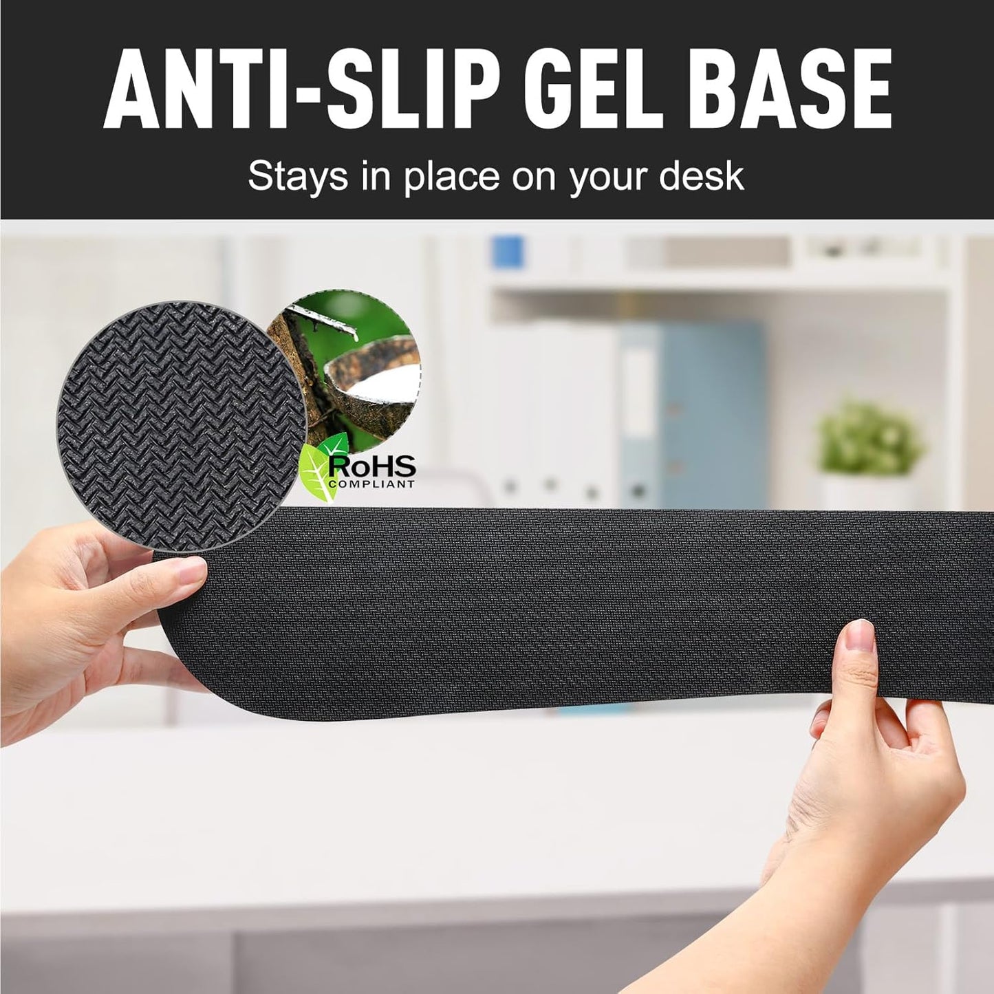 Gimars Upgrade Enlarge Silky and Superfine Fabric Gel Memory Foam Keyboard Wrist Rest Set, Ergonomic Keyboard Mouse Wrist Support for Typing Pain Relief, Comfort for Office, Gaming, Computer