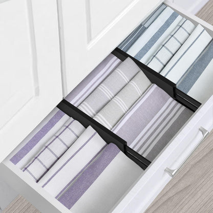 Utoplike 4 pcs Bamboo Kitchen Drawer Dividers Large, Adjustable Drawer Organizers, Spring Loaded, Expandable Organization Works in Kitchen, Dresser, Bathroom, Bedroom, Drawer, Desk