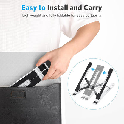 Portable Laptop Stand, OMOTON Laptop Stand for Desk Ergonomic 7-Levels Angles Adjustable Computer Stand, ABS Laptop Riser Holder Compatible with All Laptops and iPad(10-15.6")
