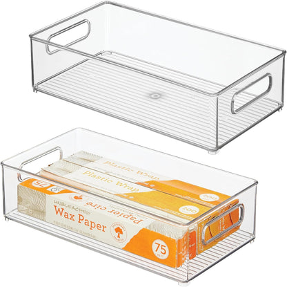 iDesign Stackable Fridge Bin - Storage Bin for Freezer or Pantry, Set of 2, Clear, Made in USA