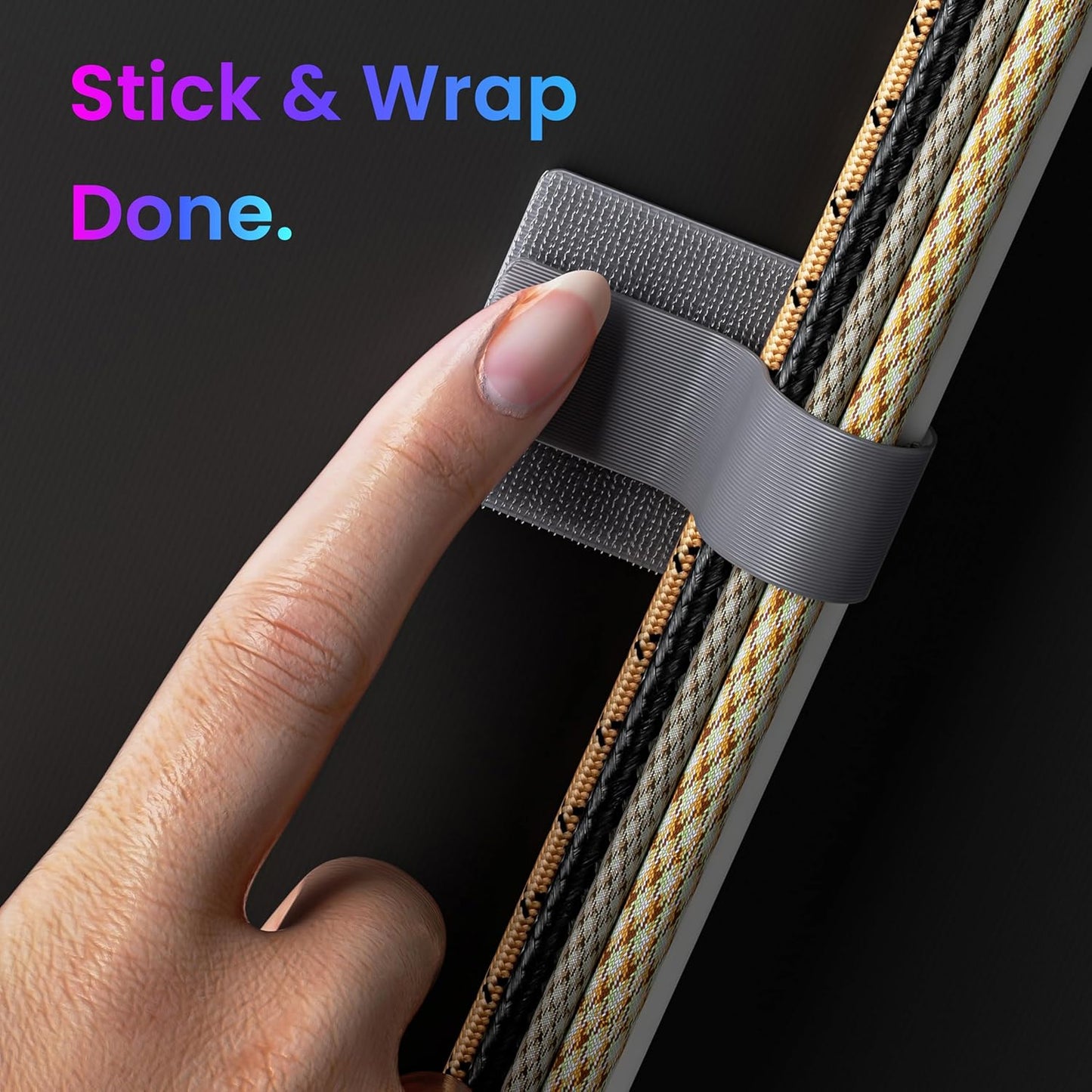 LX IntMfr. Hook and Loop Cable Ties, Self Adhesive Hook and Loop Cable Straps, Sticky-back Cord Organizer, Cable Clip, Household & Office Essentials, 40Pcs per Pack