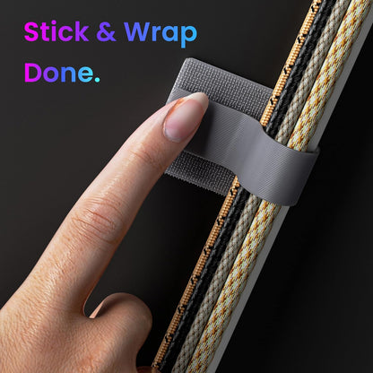 LX IntMfr. Hook and Loop Cable Ties, Self Adhesive Hook and Loop Cable Straps, Sticky-back Cord Organizer, Cable Clip, Household & Office Essentials, 40Pcs per Pack