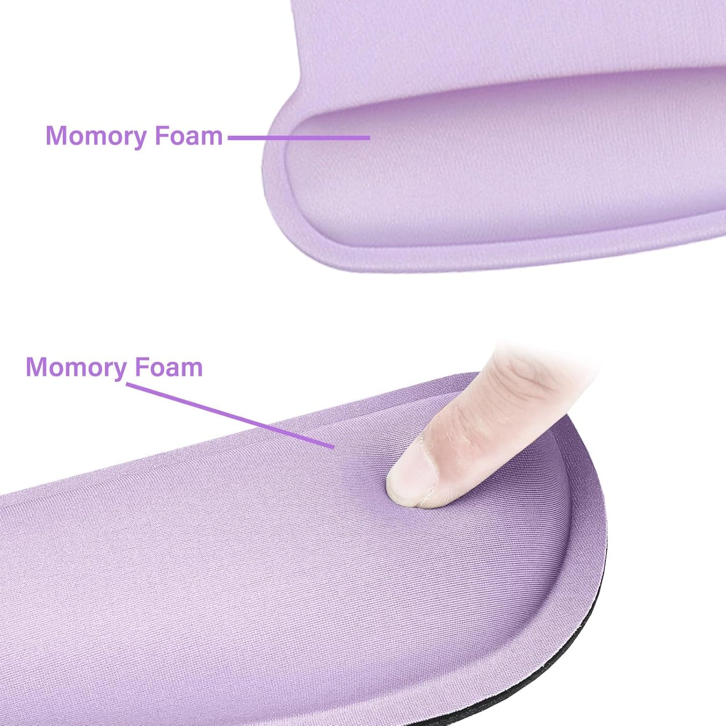 MOSISO Wrist Rest Support for Mouse Pad & Keyboard Set, Ergonomic Mousepad Non-Slip Base Home/Office Pain Relief & Easy Typing Cushion with Neoprene Cloth & Raised Memory Foam, Apricot