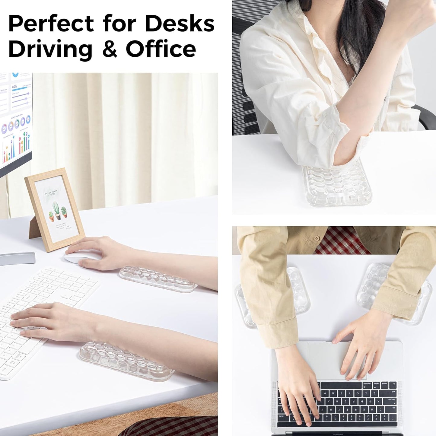 Ospelelf Ergonomic Elbow Pad, Gel Keyboard Wrist Rest Support for Office Desk Chair, Arm Wrist Pad for Typing Pain Relief, 1 Pack