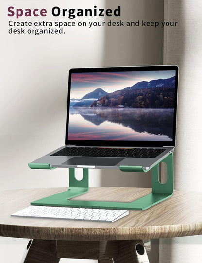 ALASHI Laptop Stand for Desk, Aluminum Computer Riser, Ergonomic Notebook Holder, Detachable Metal Laptops Elevator, PC Cooling Mount Support 10 to 15.6 Inches Notebook, Black