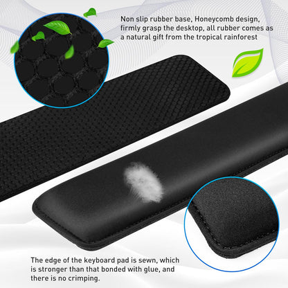 Yolanda Keyboard Wrist Rest Memory Foam, Easy Typing Pain Relief, Keyboard Mouse Pad Set for Computer, Laptop, Home & Office