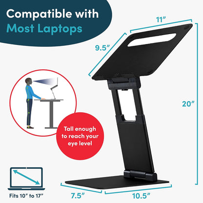 Lifelong Ergonomic Adjustable Laptop Stand for Desk - Height Up to 20" Portable Computer Laptop Riser Holder, Fits All MacBook Air & 10 15 17 Inches Laptops, Back to School Gift for Men & Women