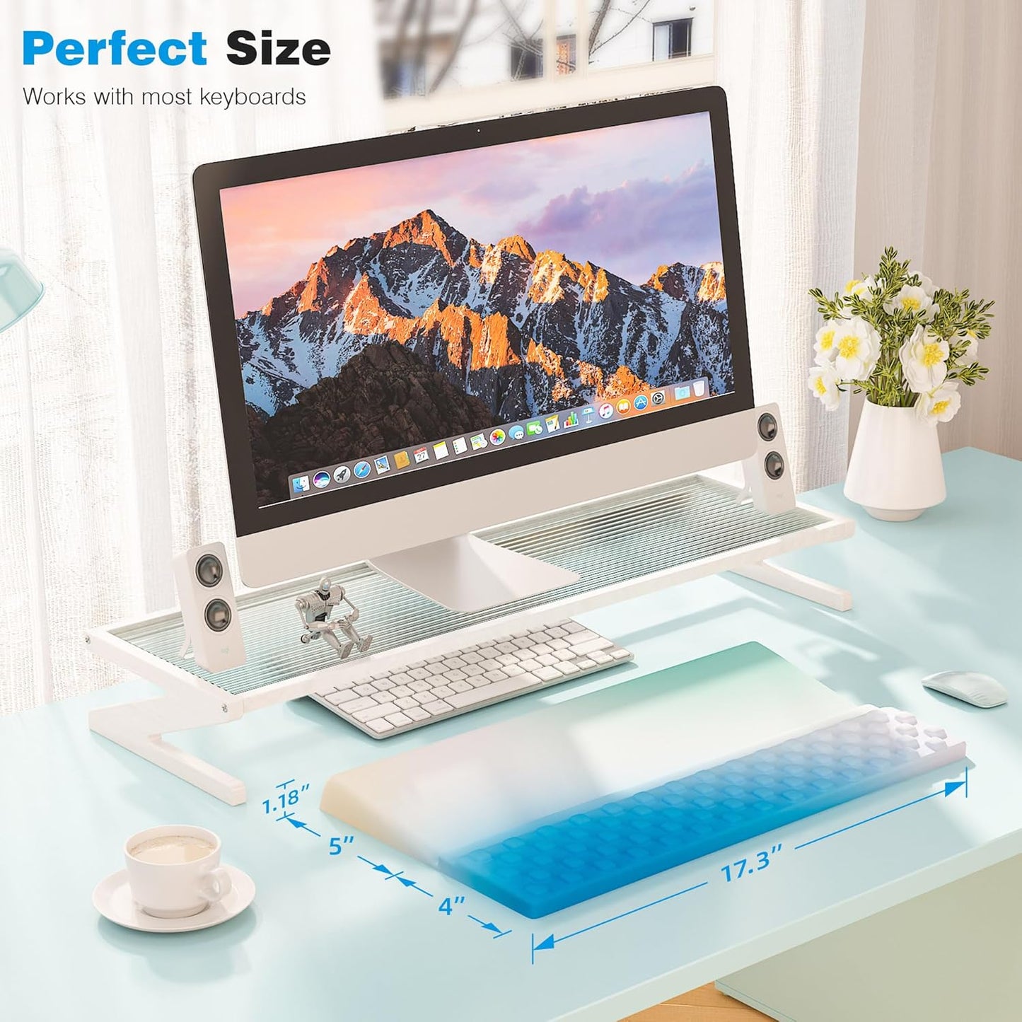 Ospelelf Keyboard Wrist Rest, Comfortable Ergonomic Keyboard Stand Riser Holder for Office Home