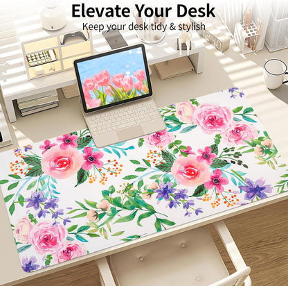 Wrist Rest for Computer Keyboard and Mouse, Ergonomic Design Wrist Support Pad for Keyboard, Soft Memory Foam Desk Pads Support Hand and Arm Easy Typing Pain Relief, 2 Piece Pad, Cream Pink