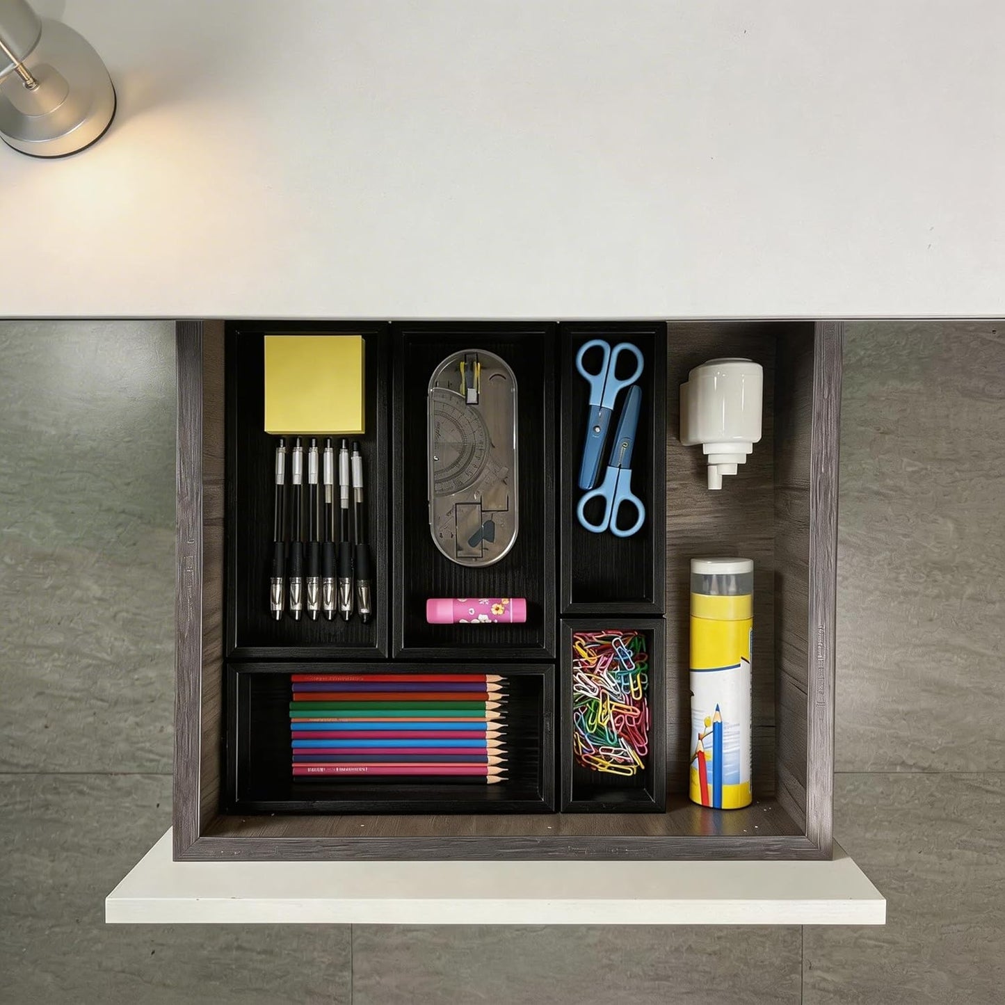 bamboo drawer organizer Set,expandable drawer dividers,wooden storage organizers,drawer organizers for kitchen, bathroom,flatware,Tea Bag Organizer (1 X 5PCS Natural)