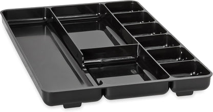 Rubbermaid Extra Deep Desk Drawer Director Tray, Plastic, 11.875 x 15 x 2.5 Inches, Black