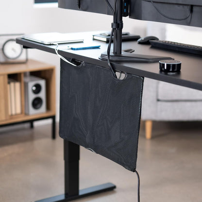 VIVO 60 inch Under Desk Privacy and Cable Management Organizer Sleeve, Wire Hider Kit Panel System, Black, DESK-SKIRT-60