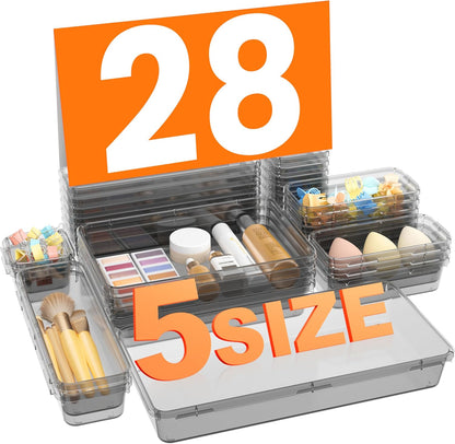【Military Grade】A-LuGei Drawer Organizer, 【𝟱𝗦𝗶𝘇𝗲】 Makeup organizer, 【Holds 177 Items】 Bathroom Organizers and Storage, Organization and Storage, Desk Drawer Organizer for Bathroom Vanity