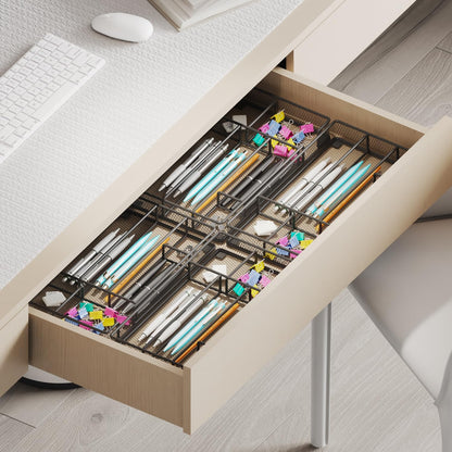 Desk Drawer Organizer Tray, Office Drawer Organizer, Workspace Organizers, Suitable for Tools, Pencils, Office Supplies Storage (Black)