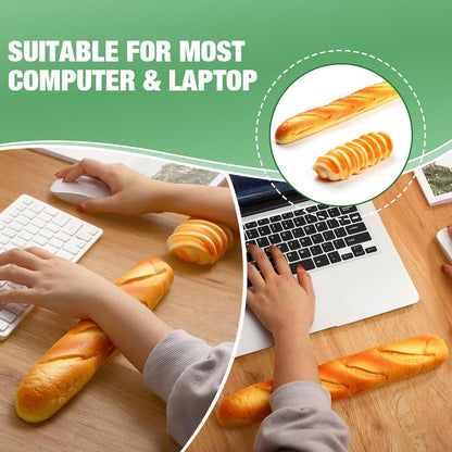 Flutesan 2 Pieces Keyboard Mouse Wrist Rest Pad Wrist Rest Support Funny Desk Pad Toast Bread Keyboard Rest Cute Cushion for Typing(Mixed Style,13.4 x 2.2 x 1.6/5.9 x 1.6 x 2.4 Inch)