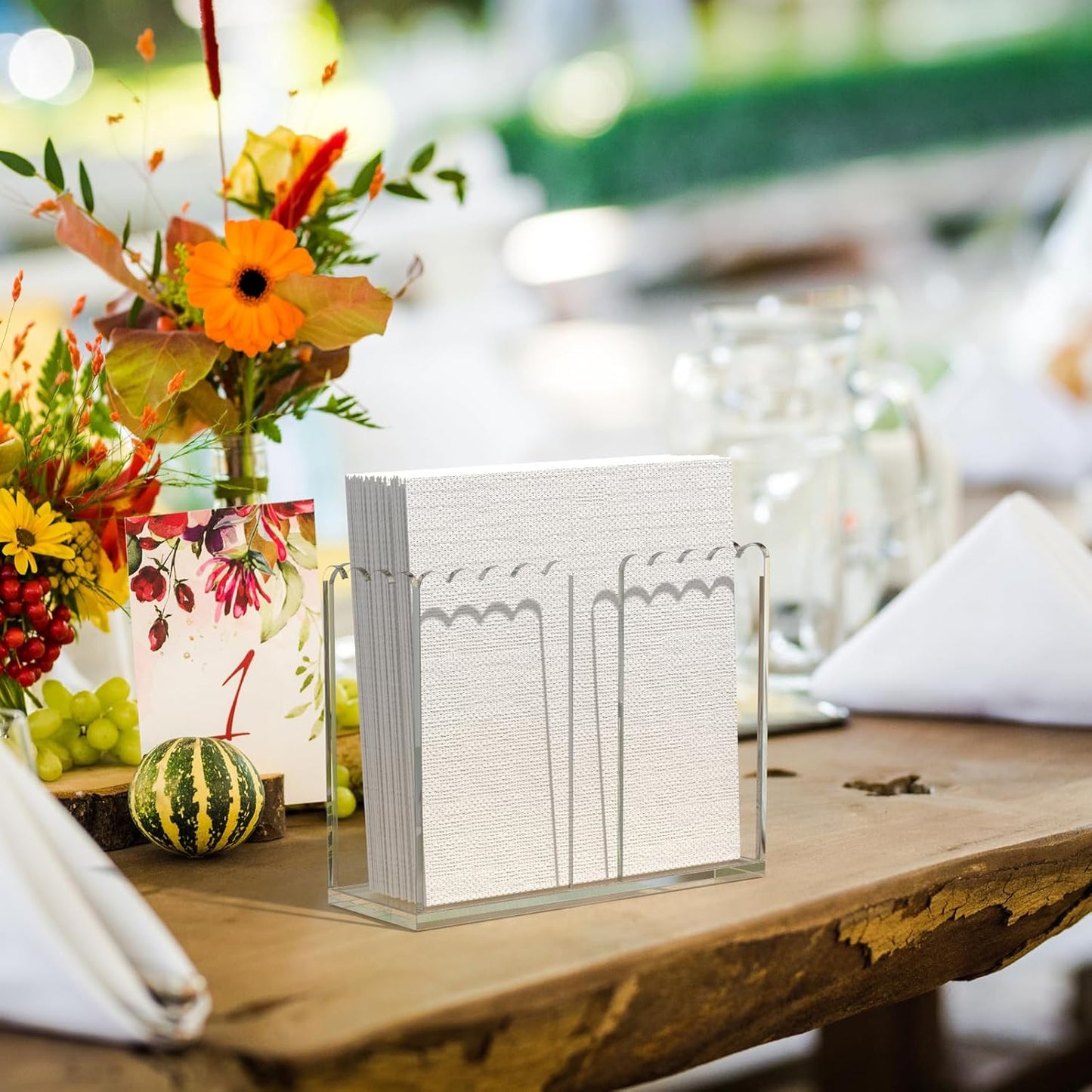Transparent Acrylic Napkin Holder Clear Guest Paper Disposable Hand Towel Dispenser Tray Organizer For Table Home Kitchen Restaurant and Hotel Business