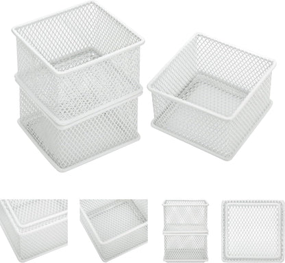 Annova Stackable Mesh Drawer Cabinet and Shelf Organizer Bins Storage Basket School Office Supply Holder Tray- Set of 2 (Gold, 3x3x2 Inch)