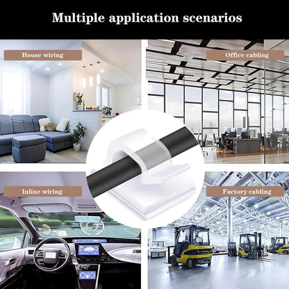 Cable Clips，50PCS Electrical Cord Management Adhesive Cable Wire Clip Wire Clips wall，Used for Cars, Offices, and Homes Cable Clips Cord Organizer（Black）