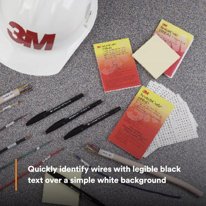 3M ScotchCode Pre-Printed Wire Marker Book SPB-03, Vinyl Coated, Black Printed Numbers (10) each 1–45, White Background Highlights Characters, 1 Book