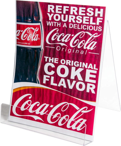 Clear-Ad - Acrylic Book Display Stand 8.5x11 - Tabletop Cookbook Recipe Holder - Table Top Easel - Paper & Picture Holder - Artwork Display - Flyer & Magazine Holder - LHS-8511 (Pack of 6)