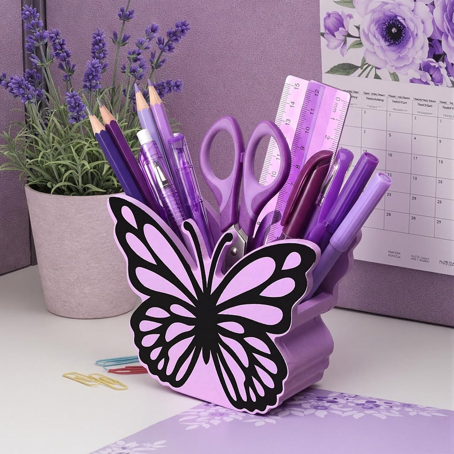 Tenceur Pink Pen Holder for Desk Large Capacity Pink Bow Pencil Holder Coquette School Supplies Set Desk Organizer Cute Bow Office Decor Makeup Brush Holders Funny Back to School Gift for Women