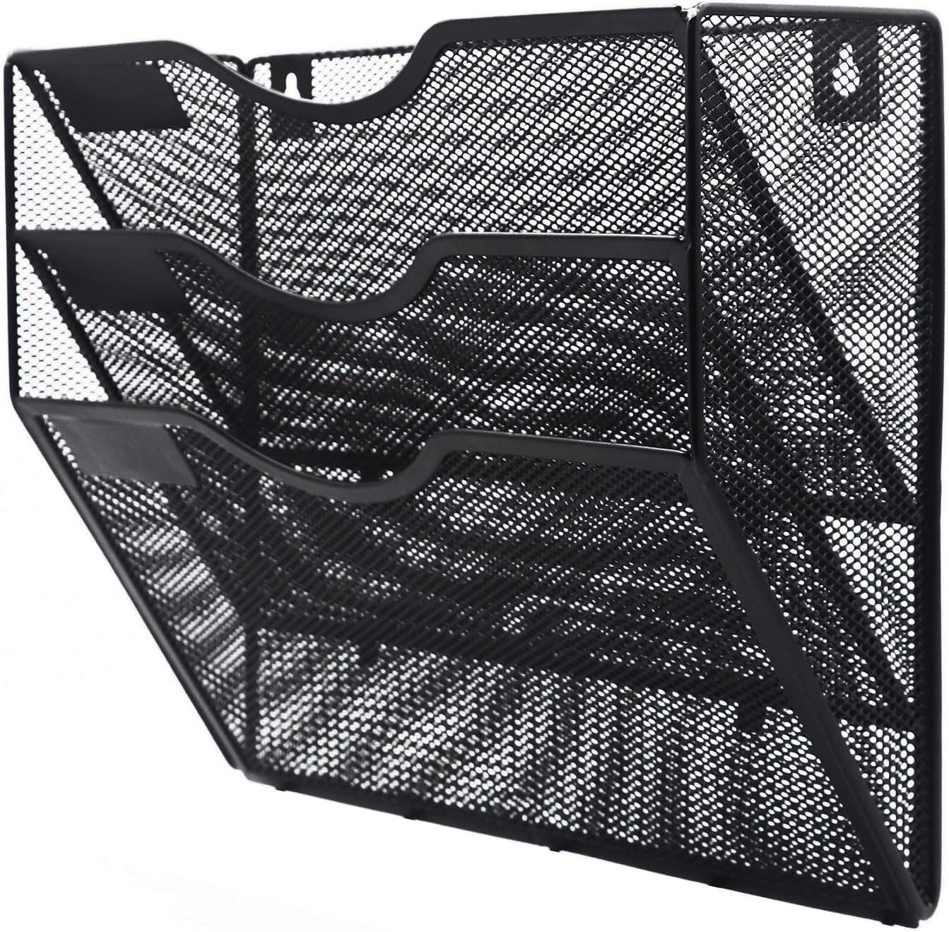 Kuntine.B Wall File Organizer Office Hanging Magazine Holder Wall File Organizer for Office Home (Black, 5 Tier)