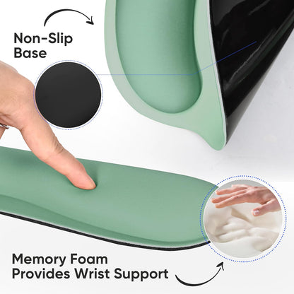 Ergonomic Keyboard Mouse Pad Wrist Rest Support Set for Laptop/Computer/Desktop,Memory Foam Hand Rest Wrist Cushion for Gaming/Office,Lightweight Comfortable & Pain Relief (Flowers)