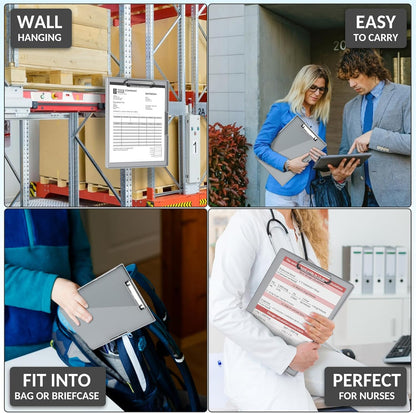 Sooez Clipboard with Storage, Heavy Duty Cleaview Clip Boards 8.5x11 with Dual Storage, Dry Erase Plastic Nursing Clipboard, High Capacity Clipboards Folder for Teacher Nurse, School & Office Supplies