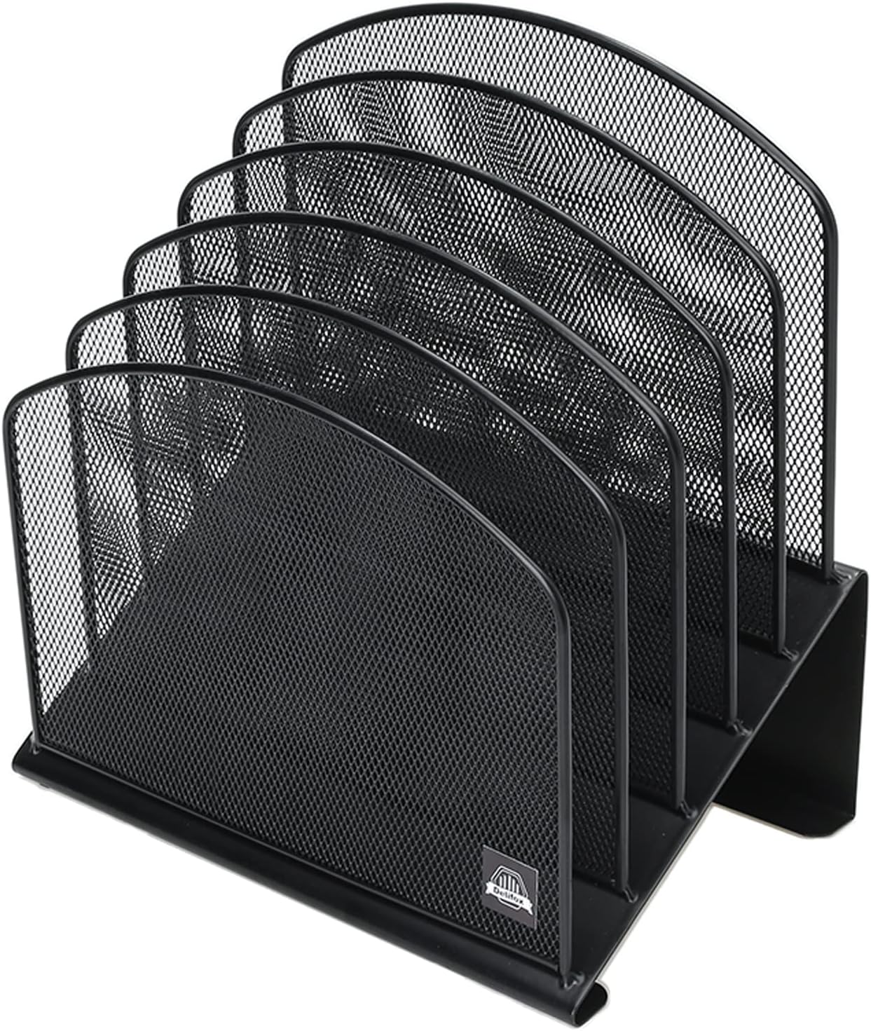 Delifox Inclined Desk File Organizer,Vertical File Folder Holder Stand Metal Rack File Sorter for Office Classroom Desktop Organization