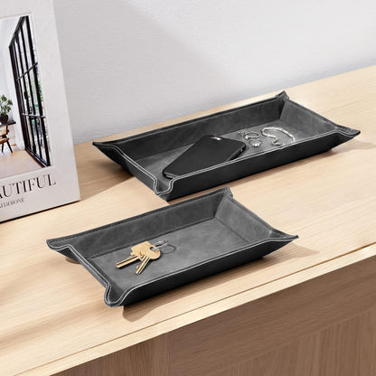 Navaris 2 x Empty Tray for Keys, Coins, Mobile Phones, Jewellery – Entrance Table for Office Bedside Tables